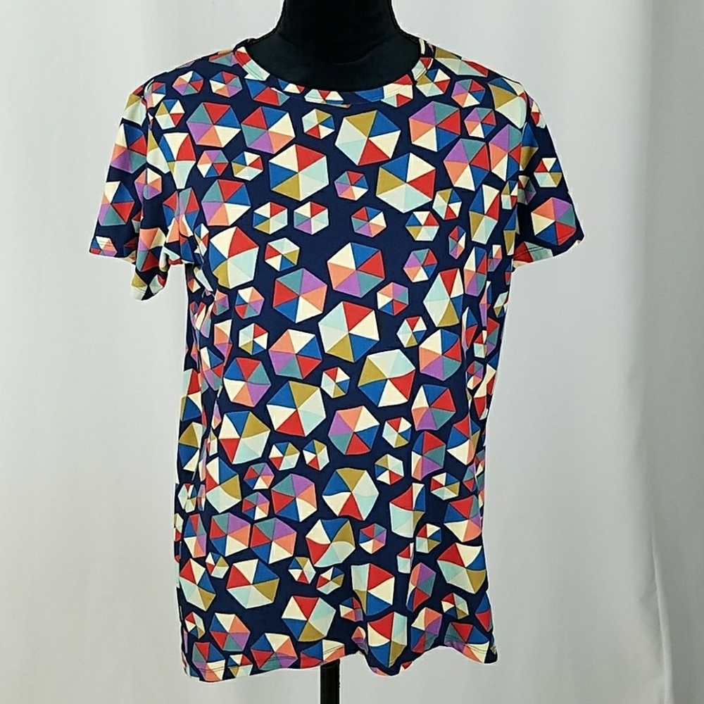 Lularoe women 14 classic T short sleeve Hi-Low retro festival relax corpcore‎